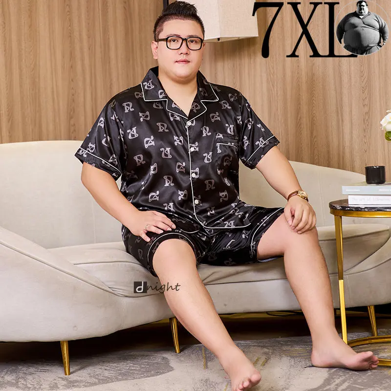Summer Mens Pajamas set Short Tops Short Pants Sets Pyjamas Stripe Men Sleepwear Pijamas Homewear Large Size 7XL Sleepwear
Summer Mens Pajamas set Short Tops Short Pants Sets Pyjamas Stripe Men Sleepwear Pijamas Homewear Large Size 7XL Sleepwear