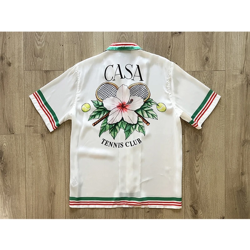 23ss CASABLANCA Silk Tennis Racquet Printed Shirt Beach Couple Loose Short Sleeve Shirt
23ss CASABLANCA Silk Tennis Racquet Printed Shirt Beach Couple Loose Short Sleeve Shirt