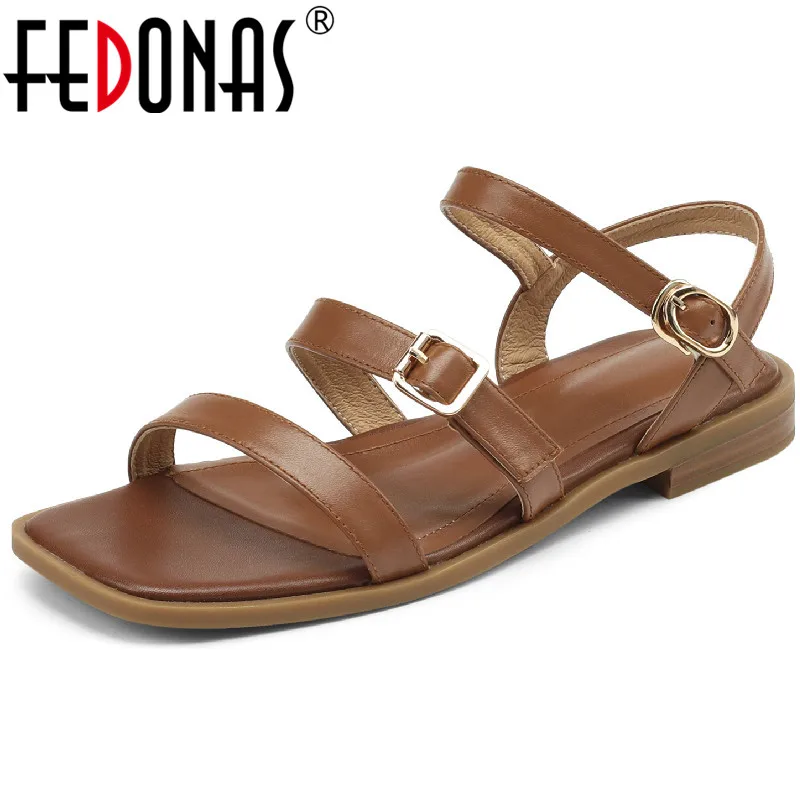 FEDONAS Summer New Women Sandals Fashion Buckle Low Heels Casual Comfortable Office Ladies Genuine Leather Concise Shoes Woman
FEDONAS Summer New Women Sandals Fashion Buckle Low Heels Casual Comfortable Office Ladies Genuine Leather Concise Shoes Woman