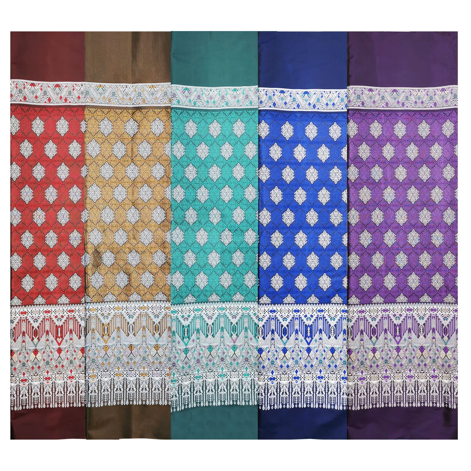 110x180cm Southeast Asia Ethnic Polyester Brocade Jacquard Fabric for Thai Traditional Tube Dress Skirt Burma Saree Sew Material
110x180cm Southeast Asia Ethnic Polyester Brocade Jacquard Fabric for Thai Traditional Tube Dress Skirt Burma Saree Sew Material
