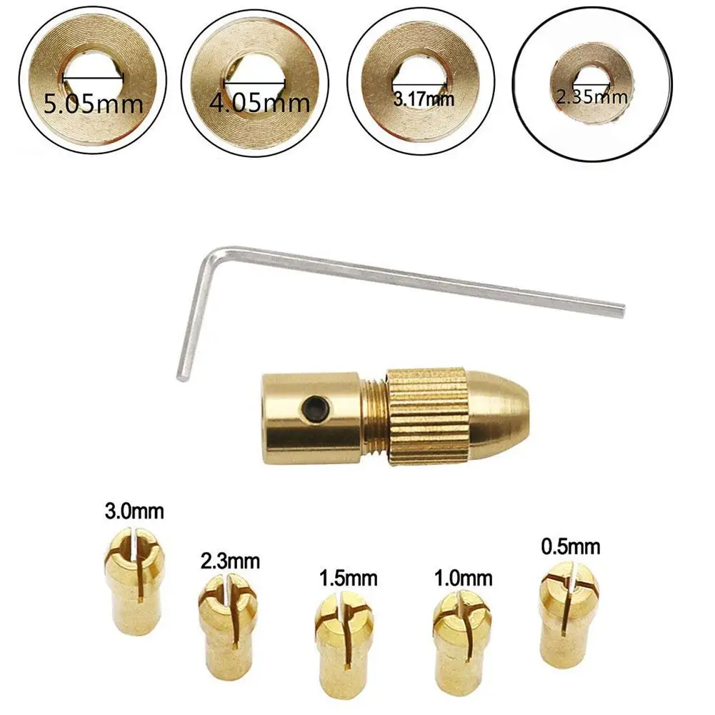 7pcs/set Brass Dremel Collet 2.35/3.17/4.05/5.05mm Mini Drill Chucks Adapter Electric Motor Shaft Power Tool Accessory
7pcs/set Brass Dremel Collet 2.35/3.17/4.05/5.05mm Mini Drill Chucks Adapter Electric Motor Shaft Power Tool Accessory