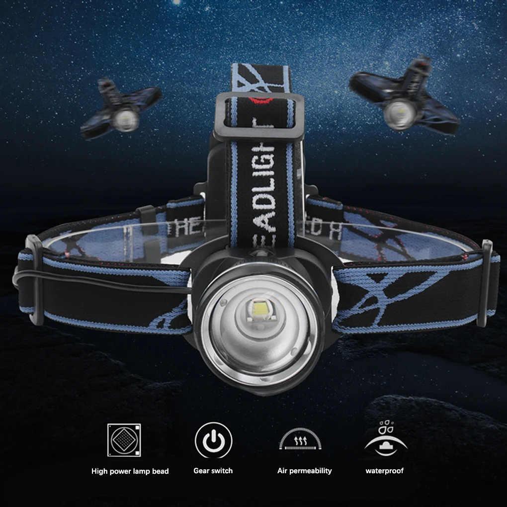 Водонепроницаемый Регулируемый головной фонарь для взрослых, Головной фонарь с зумом для путешествий, Головной фонарь с 3 режимами, Уличное оборудование 
Водонепроницаемый Регулируемый головной фонарь для взрослых, Головной фонарь с зумом для путешествий, Головной фонарь с 3 режимами, Уличное оборудование