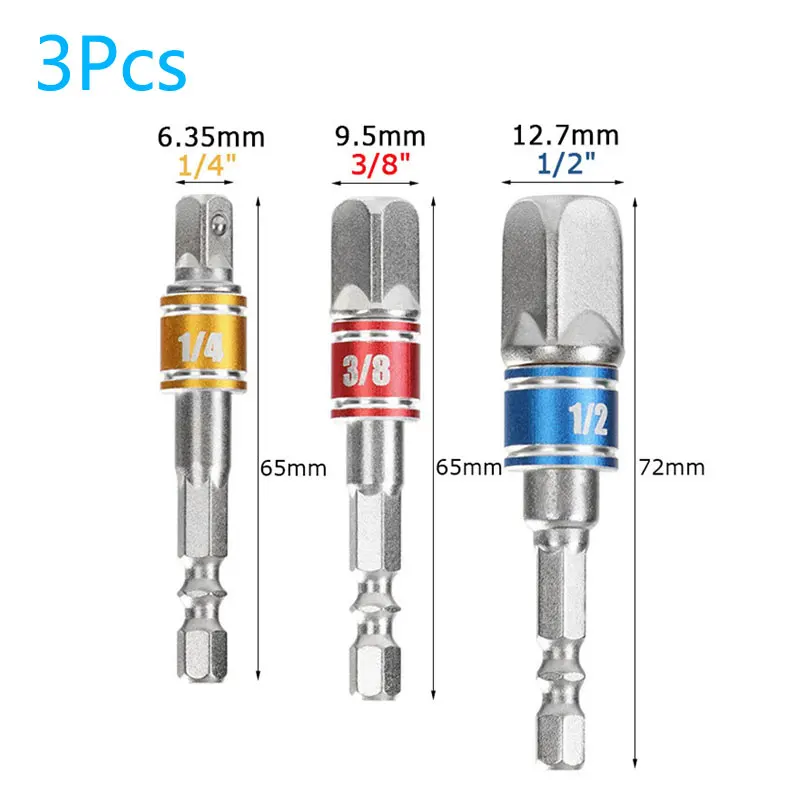 3pcs Drill Socket Adapter for Impact Driver with Hex Shank to Square Socket Drill Bits Bar Extension Set
3pcs Drill Socket Adapter for Impact Driver with Hex Shank to Square Socket Drill Bits Bar Extension Set