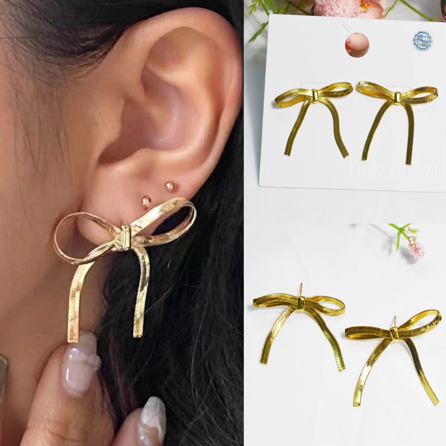 Women's Earrings Gold Color Bowknot Stud Earing Brincos Femme Vintage Jewelry Accessories Wholesale Party Gifts
Women's Earrings Gold Color Bowknot Stud Earing Brincos Femme Vintage Jewelry Accessories Wholesale Party Gifts