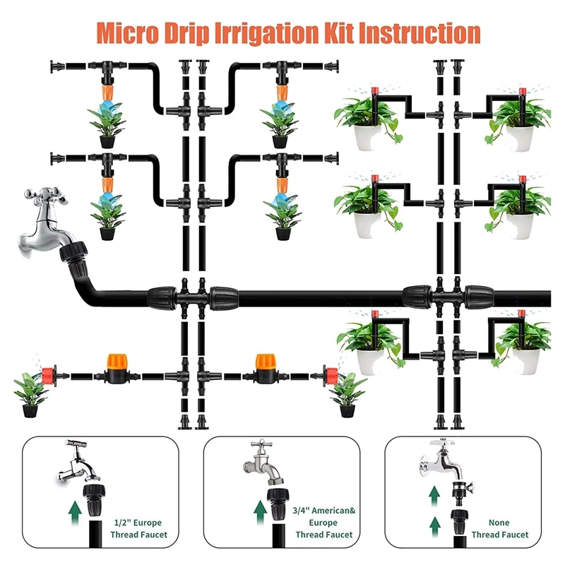 165 FT Garden Irrigation System 1/4 Inch 1/2 Inch Blank Distribution Tubing Watering Drip Kit Irrigation
165 FT Garden Irrigation System 1/4 Inch 1/2 Inch Blank Distribution Tubing Watering Drip Kit Irrigation