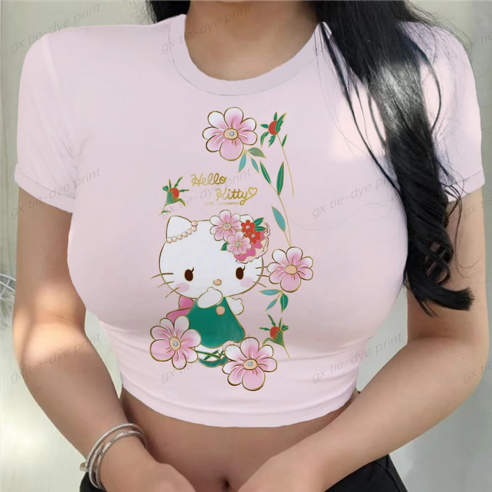 Футболка женская короткая с принтом Hello Kitty, Готическая розовая футболка в стиле Харадзюку, укороченный топ, винтажная уличная одежда в Корейском стиле, y2k, на лето
Футболка женская короткая с принтом Hello Kitty, Готическая розовая футболка в стиле Харадзюку, укороченный топ, винтажная уличная одежда в Корейском стиле, y2k, на лето