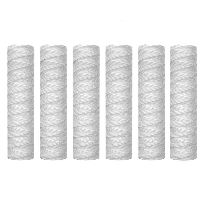 6Pcs 5 Micrometre String Wound Water Filter Universal Whole House Replacement Cartridge Sediment Filters 10Inch
6Pcs 5 Micrometre String Wound Water Filter Universal Whole House Replacement Cartridge Sediment Filters 10Inch