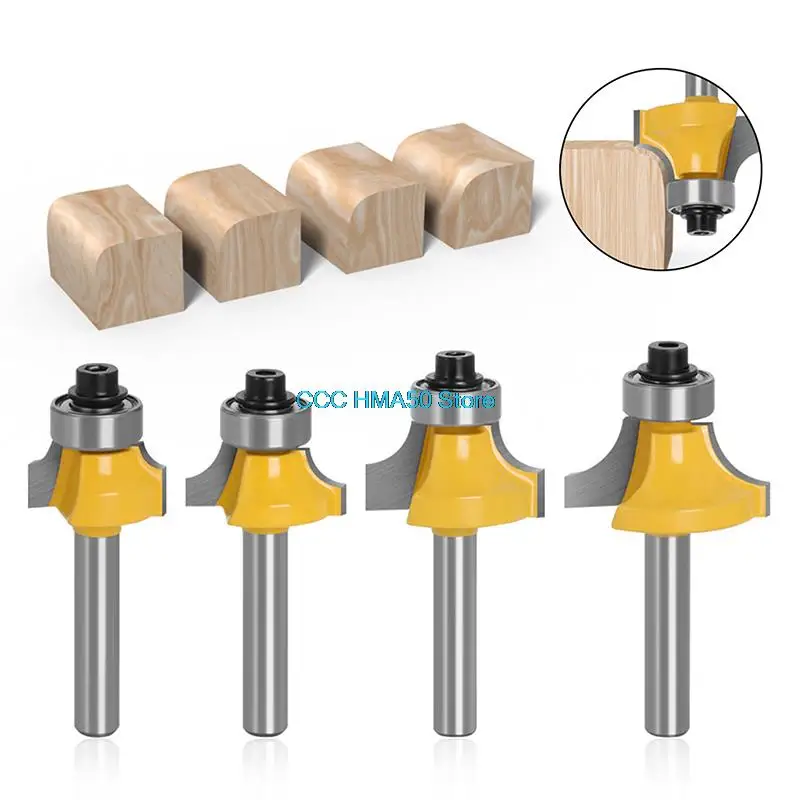 

6mm shank Corner Round Over Router Bit with BearingMilling Cutter for Wood Woodwork Tungsten Carbide