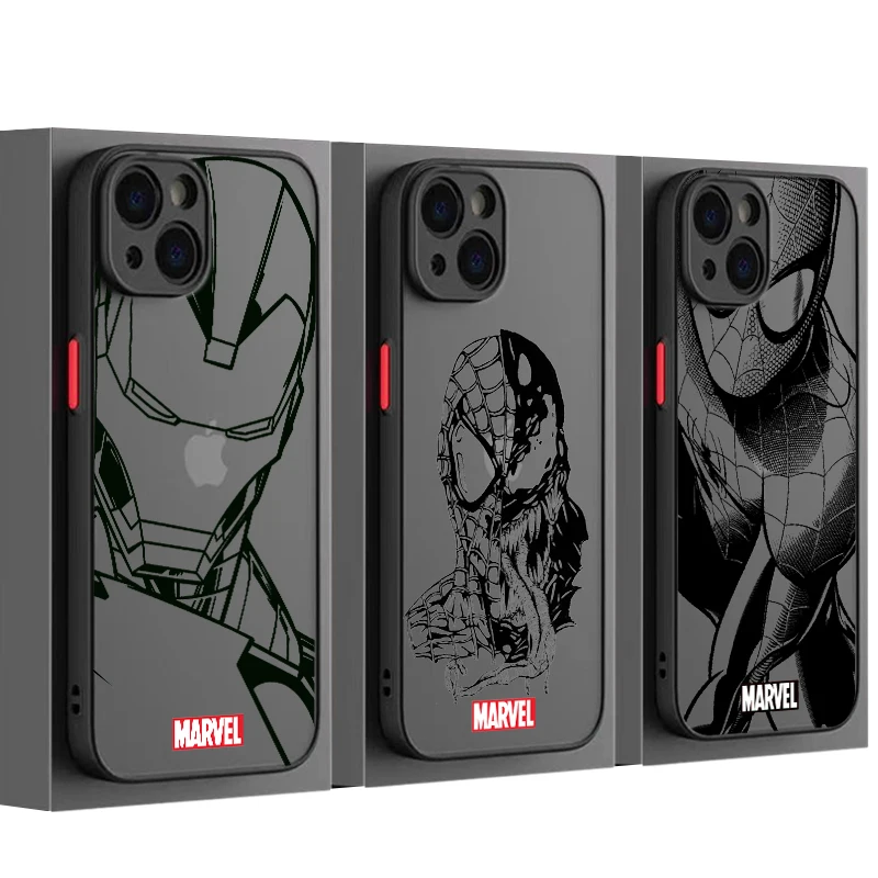 Marvel Iron Man Spiderman For Apple iPhone 13 12 11 Mini XS X Pro MAX 8 7 6 Plus Frosted Translucent Funda Phone Case
Marvel Iron Man Spiderman For Apple iPhone 13 12 11 Mini XS X Pro MAX 8 7 6 Plus Frosted Translucent Funda Phone Case