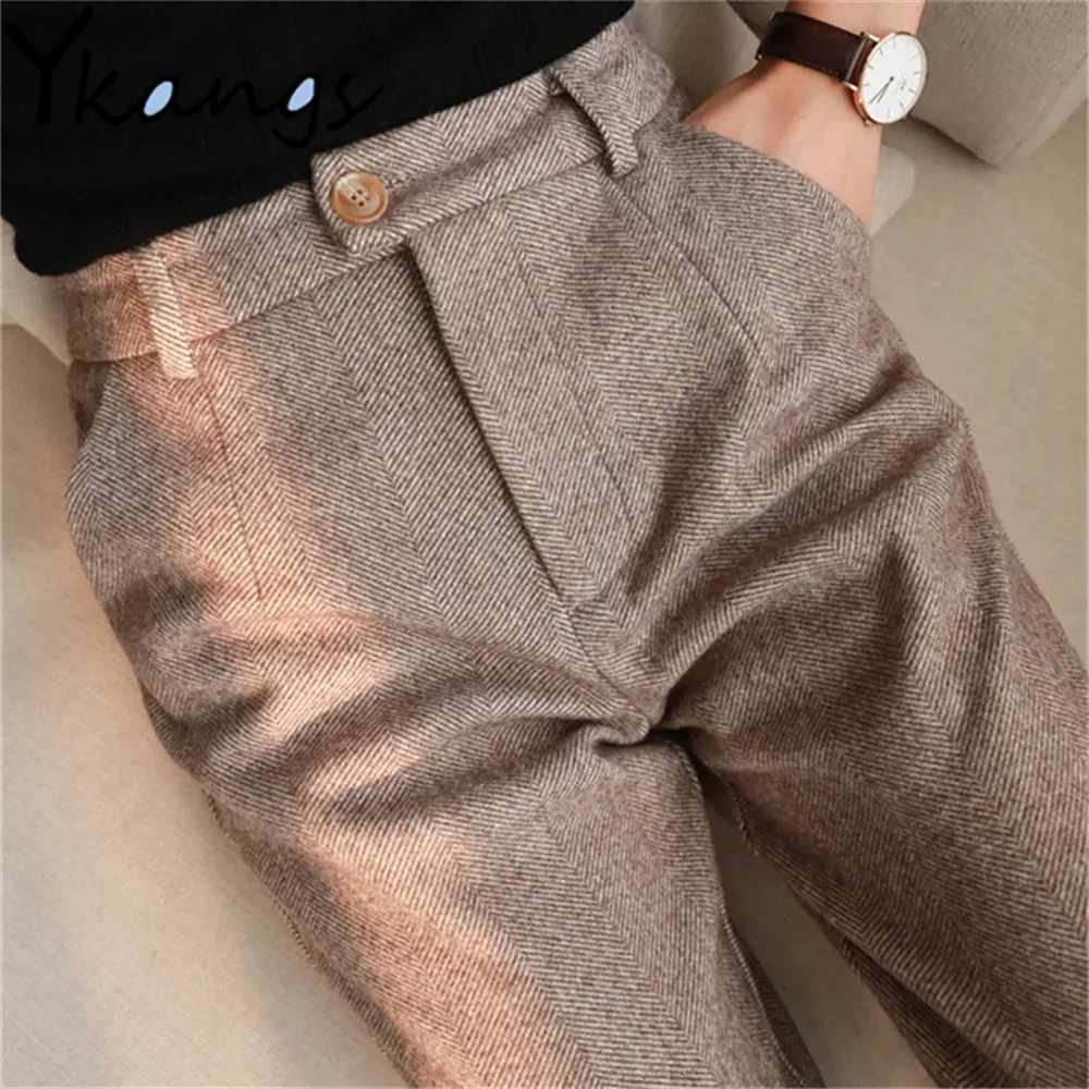 Herringbone Woolen Pants 2022 Spring Autumn Women'S High Waisted Slim Harem Pants Plus Size Elegant Office Lady Suit Trousers
Herringbone Woolen Pants 2022 Spring Autumn Women'S High Waisted Slim Harem Pants Plus Size Elegant Office Lady Suit Trousers