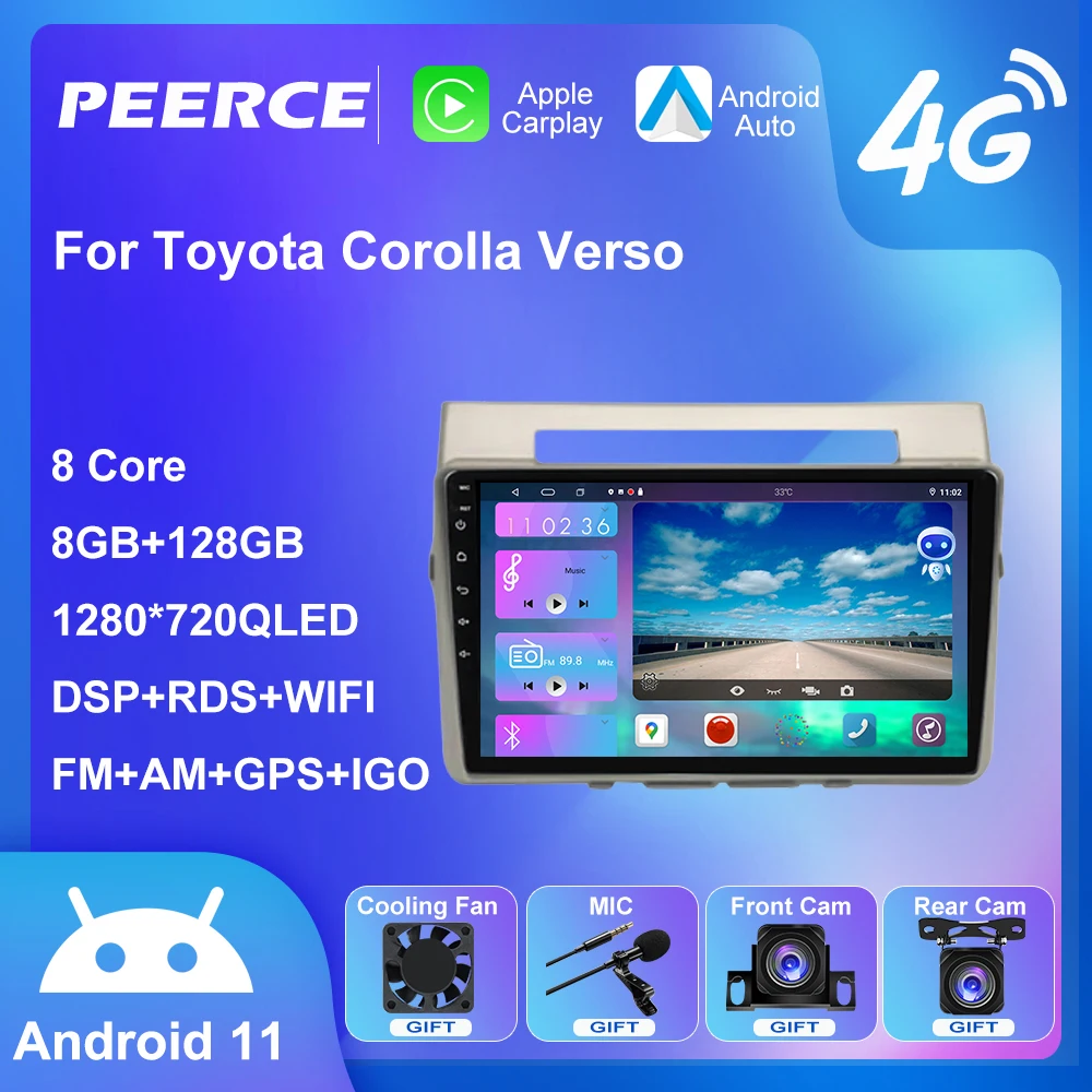 Автомагнитола PEEREC 8 ГБ + 128 ГБ для Toyota Corolla Verso 2006 +, мультимедийный видеоплеер, Авторадио Android DSP GPS 2 Din, стерео, без dvd
Автомагнитола PEEREC 8 ГБ + 128 ГБ для Toyota Corolla Verso 2006 +, мультимедийный видеоплеер, Авторадио Android DSP GPS 2 Din, стерео, без dvd