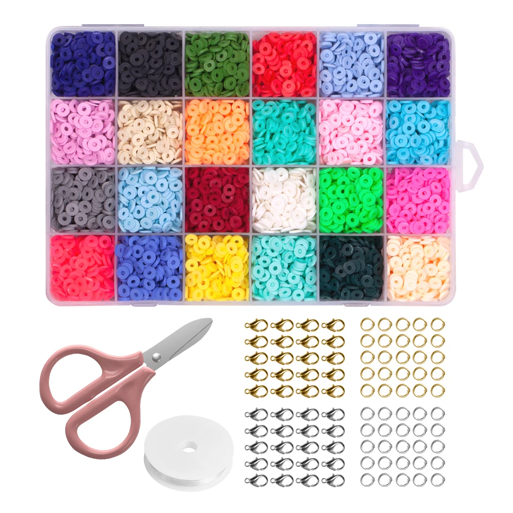 Clay Spacer Beads Clay Heishi Beads with Lobster Clasp Jump Rings for Jewelry Bracelet Necklace Earring Making Kit
Clay Spacer Beads Clay Heishi Beads with Lobster Clasp Jump Rings for Jewelry Bracelet Necklace Earring Making Kit