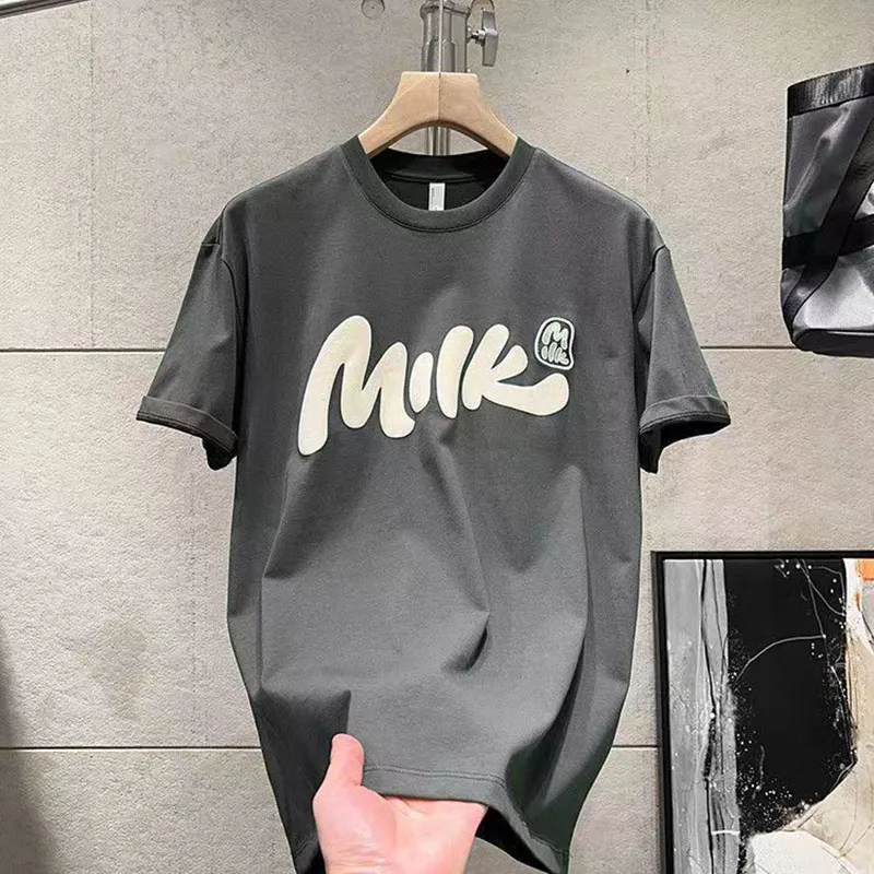 23 New Summer Crewneck Cotton Short Sleeve T-shirt Men's Trend Brand Loose Everything Casual Printed Top
23 New Summer Crewneck Cotton Short Sleeve T-shirt Men's Trend Brand Loose Everything Casual Printed Top