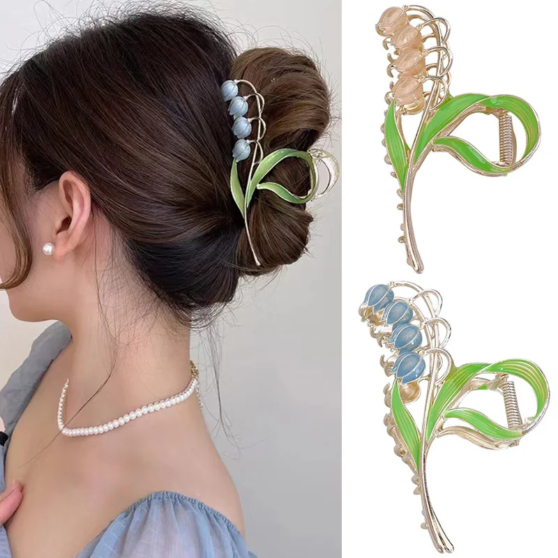Flower Hair Clip Barrette Elegant Tulip Metal Hair Claw Alloy Ponytail Clip Bell Orchid Shaped Shark Clip Hair Accessories
Flower Hair Clip Barrette Elegant Tulip Metal Hair Claw Alloy Ponytail Clip Bell Orchid Shaped Shark Clip Hair Accessories