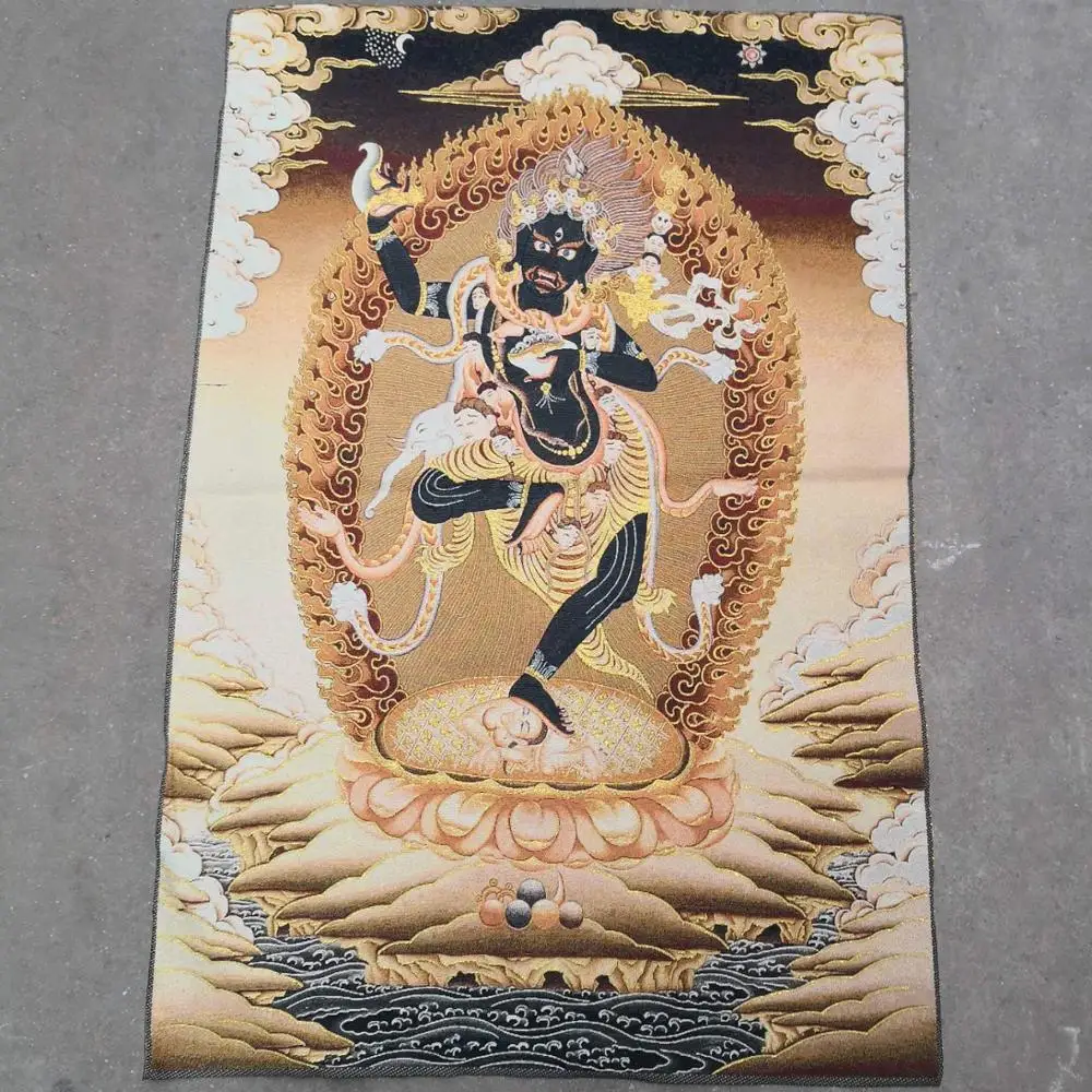 35"Thangka Embroidery Tibetan Buddhism silk embroidery brocade Nepal Hayagriva Horse Head Guanyin Thangkas
35"Thangka Embroidery Tibetan Buddhism silk embroidery brocade Nepal Hayagriva Horse Head Guanyin Thangkas
