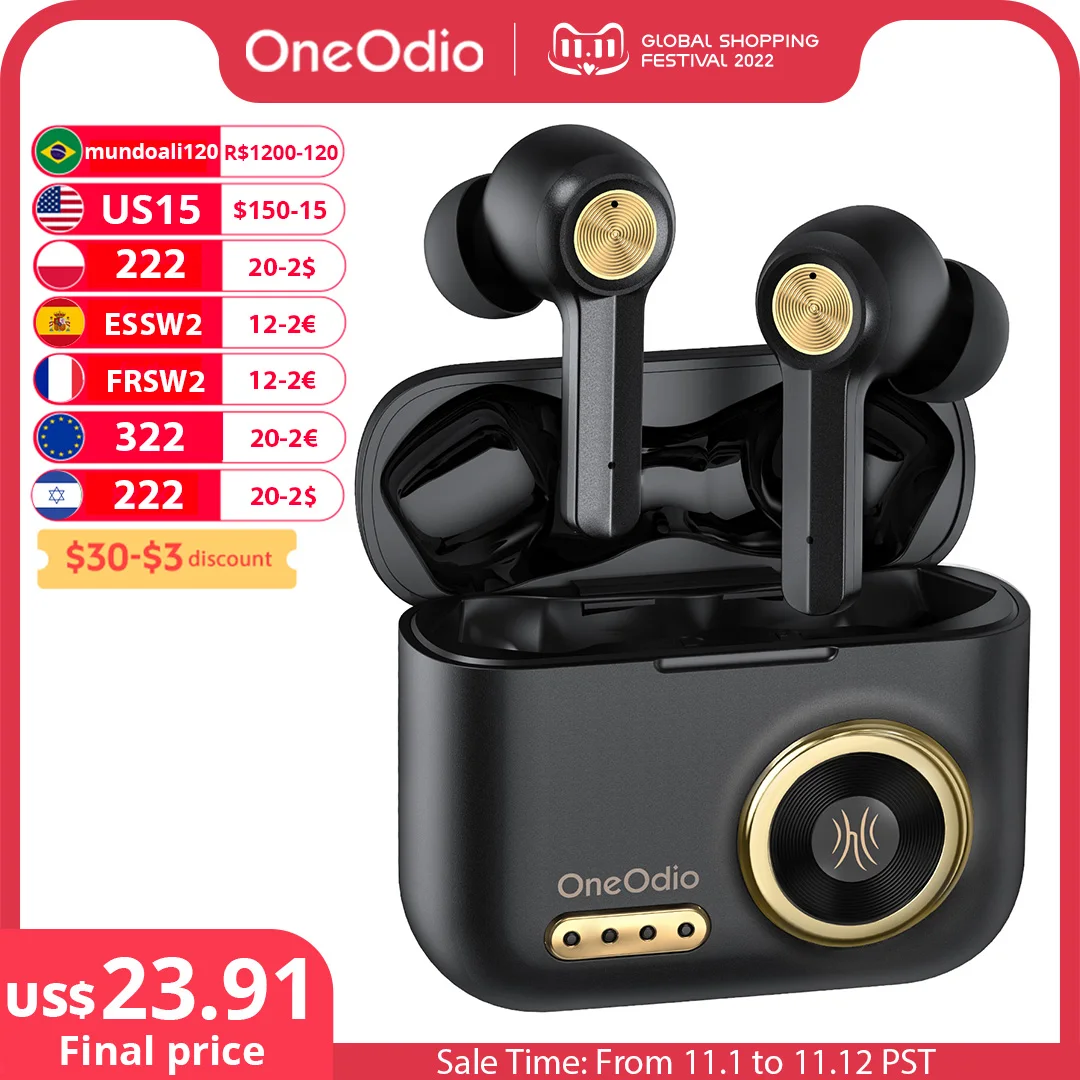 Oneodio F2 Bluetooth Earphones HiFi Stereo Wireless Earbuds With Microphone 48Hrs Playtime TWS Retro Bluetooth 5.0 Headset AAC
Oneodio F2 Bluetooth Earphones HiFi Stereo Wireless Earbuds With Microphone 48Hrs Playtime TWS Retro Bluetooth 5.0 Headset AAC