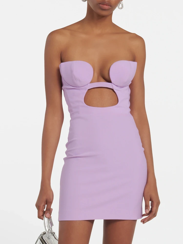 Women Summer Sexy Strapless Backless Key Hole Purple Black Mini Bodycon Bandage Dress 2023 Elegant Evening Club Party Dress
Women Summer Sexy Strapless Backless Key Hole Purple Black Mini Bodycon Bandage Dress 2023 Elegant Evening Club Party Dress