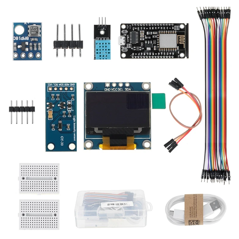 1Set ESP8266 Weather Station Kit Humidity And Environment BMP180 Pressure Sensor
1Set ESP8266 Weather Station Kit Humidity And Environment BMP180 Pressure Sensor