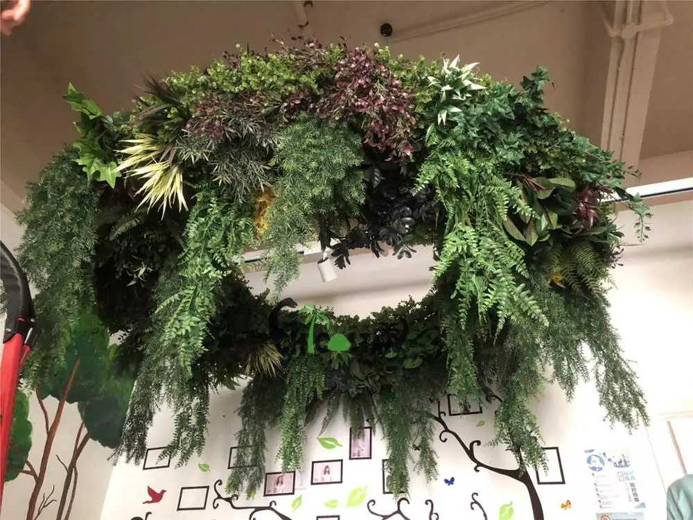 Custom wholesale indoor decorative Ceiling artificial hanging plant/ Outdoor decoration Round hanging artificial plants 
Custom wholesale indoor decorative Ceiling artificial hanging plant/ Outdoor decoration Round hanging artificial plants
