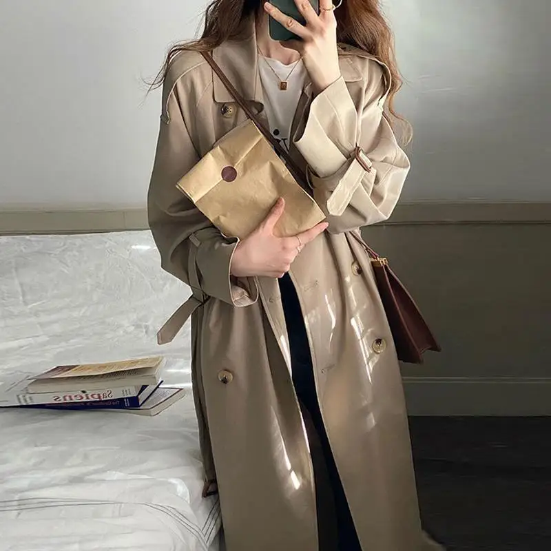 Trench Coat for Women Mid Length Woman Coat Chic Korean Fashion Autumn Clothes Long Black Coats for Women Double Breasted Coats
Trench Coat for Women Mid Length Woman Coat Chic Korean Fashion Autumn Clothes Long Black Coats for Women Double Breasted Coats