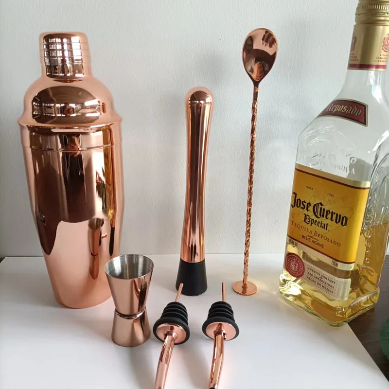 750ML 6Pcs Stainless Steel Bartender Set Cocktail Shaker Mixer Wine Martini Boston Shaker For Bartender Drink Party Bar Tools
750ML 6Pcs Stainless Steel Bartender Set Cocktail Shaker Mixer Wine Martini Boston Shaker For Bartender Drink Party Bar Tools