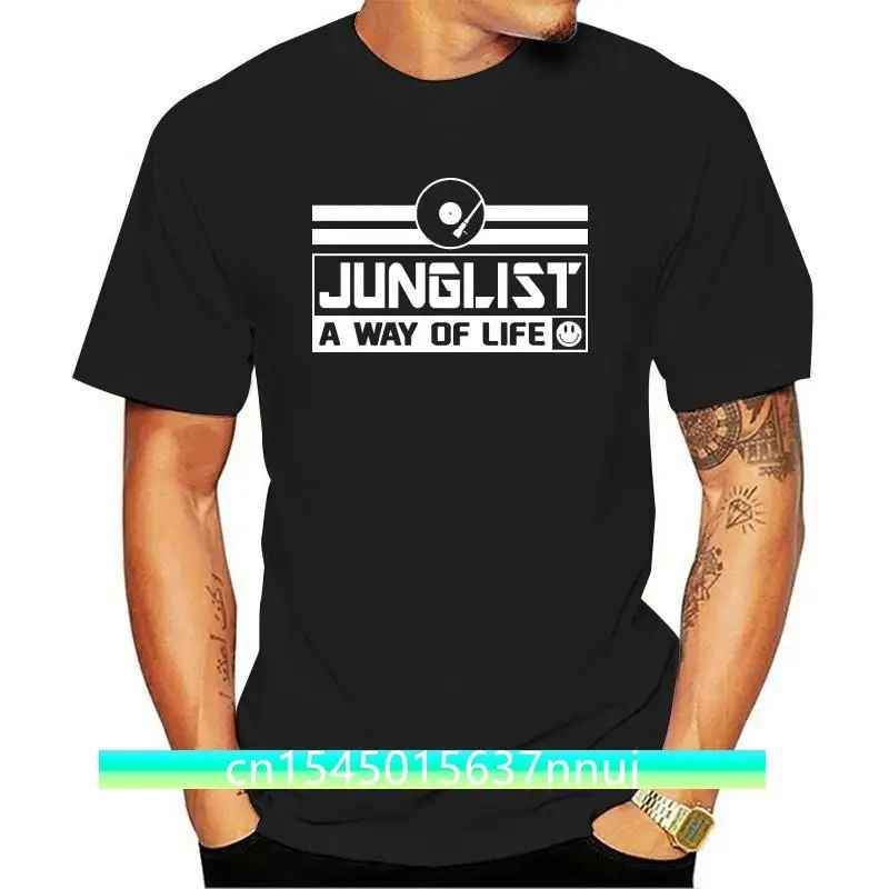 

Funny Clothing Casual Short Sleeve Tshirts Mens Junglist A Way of Life T-Shirt Jungle Reggae Drum N Bass 90 Vinyl T-shirt