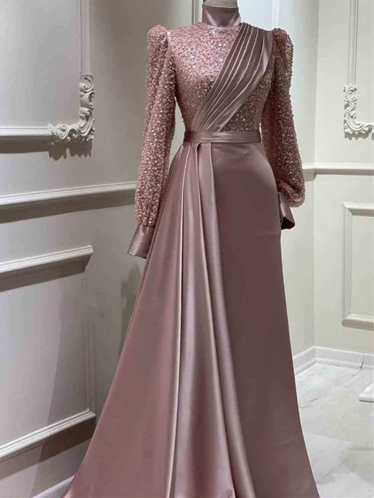 Sequins Muslim Evening Dresses Modest Beaded Puffy Long Sleeve Turkey Dubai Dinner Celebrity Gowns Arabic Formal Prom Dress
Sequins Muslim Evening Dresses Modest Beaded Puffy Long Sleeve Turkey Dubai Dinner Celebrity Gowns Arabic Formal Prom Dress