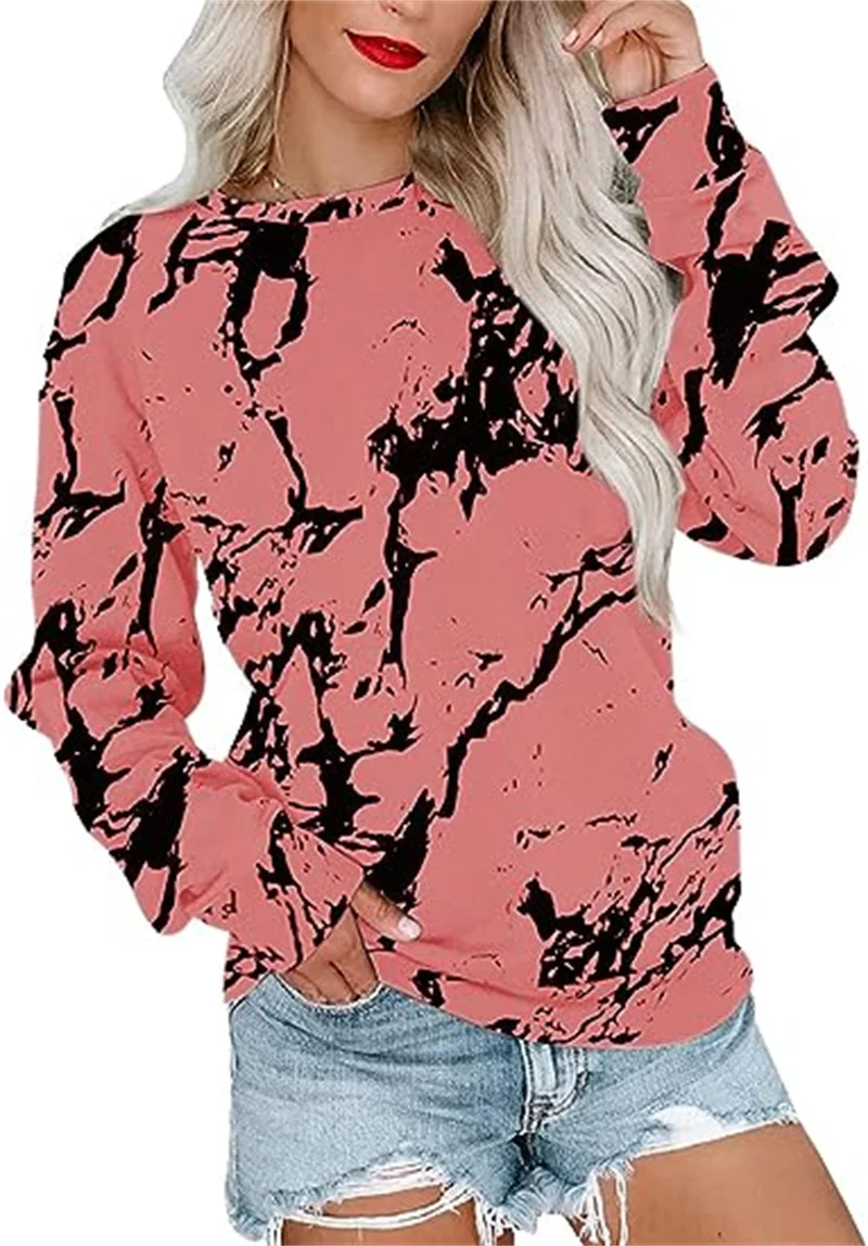 MZEAZRK Women's tie-dye shirt Long sleeve marble shirt Loose crew neck pullover sweatshirt casual top
MZEAZRK Women's tie-dye shirt Long sleeve marble shirt Loose crew neck pullover sweatshirt casual top