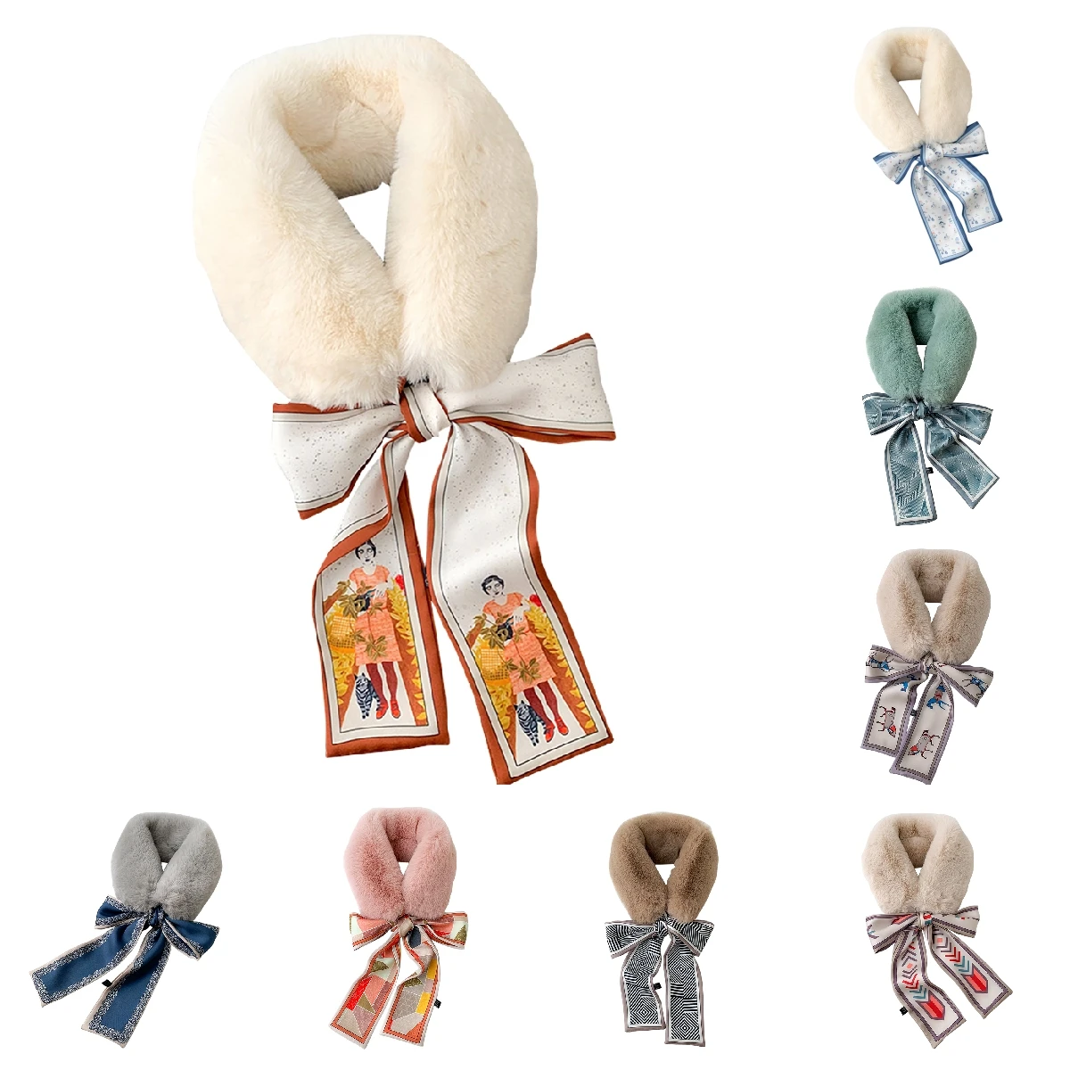 Women Spring Autumn Scarf Lady Fur Collar Neck Gaiter Sunday Angora Yarns Muffler Fall Winter Neckerchief Streamer Neckpiece
Women Spring Autumn Scarf Lady Fur Collar Neck Gaiter Sunday Angora Yarns Muffler Fall Winter Neckerchief Streamer Neckpiece
