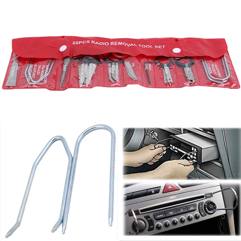 20 Pieces/kits Professional Automotive Interior Audio Stereo Car CD Player Radio Removal Keys Tool Set
20 Pieces/kits Professional Automotive Interior Audio Stereo Car CD Player Radio Removal Keys Tool Set