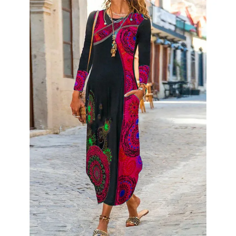 Women Print Long Sleeves A-line Dress 2022 Autumn Loose Pullover Irregular Long Dresses Lady Casual O Neck Vintage Evening Dress
Women Print Long Sleeves A-line Dress 2022 Autumn Loose Pullover Irregular Long Dresses Lady Casual O Neck Vintage Evening Dress