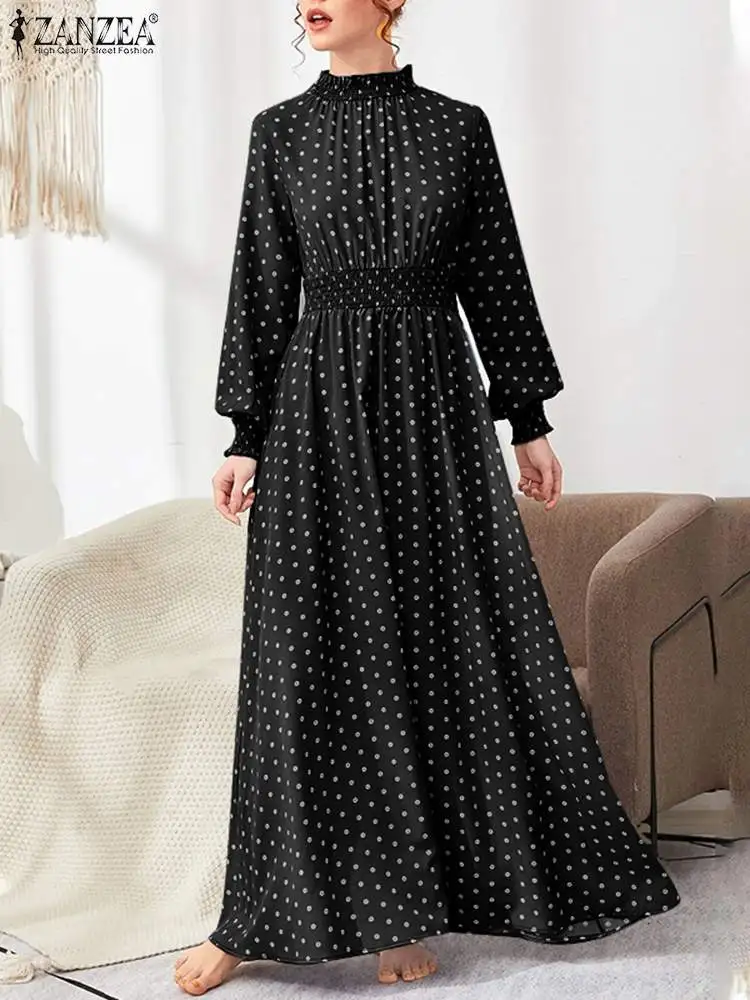 Women Casual Long Sleeve Smocking Vestidos Spring Stylish O Neck Printed Kaftan Holiday Robe ZANZEA Vintage Polka Dots Sundress
Women Casual Long Sleeve Smocking Vestidos Spring Stylish O Neck Printed Kaftan Holiday Robe ZANZEA Vintage Polka Dots Sundress