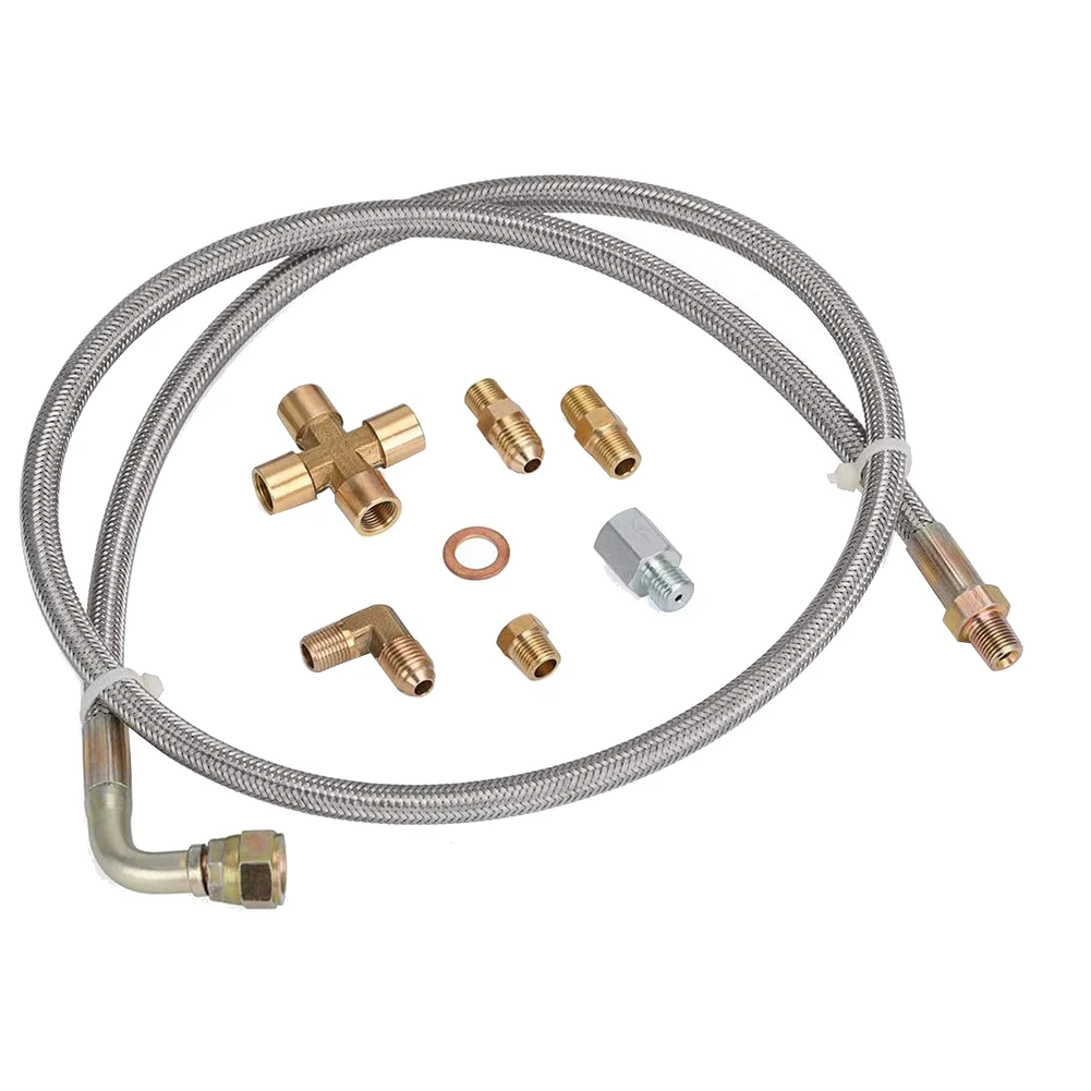 Universal Turbo Oil Feed Line Oil Return Line Oil Drain Line Kit 1/8 NPT 4AN T3 T4 T3/T4 T04E T70 T66 T67 GT35 GT45
Universal Turbo Oil Feed Line Oil Return Line Oil Drain Line Kit 1/8 NPT 4AN T3 T4 T3/T4 T04E T70 T66 T67 GT35 GT45