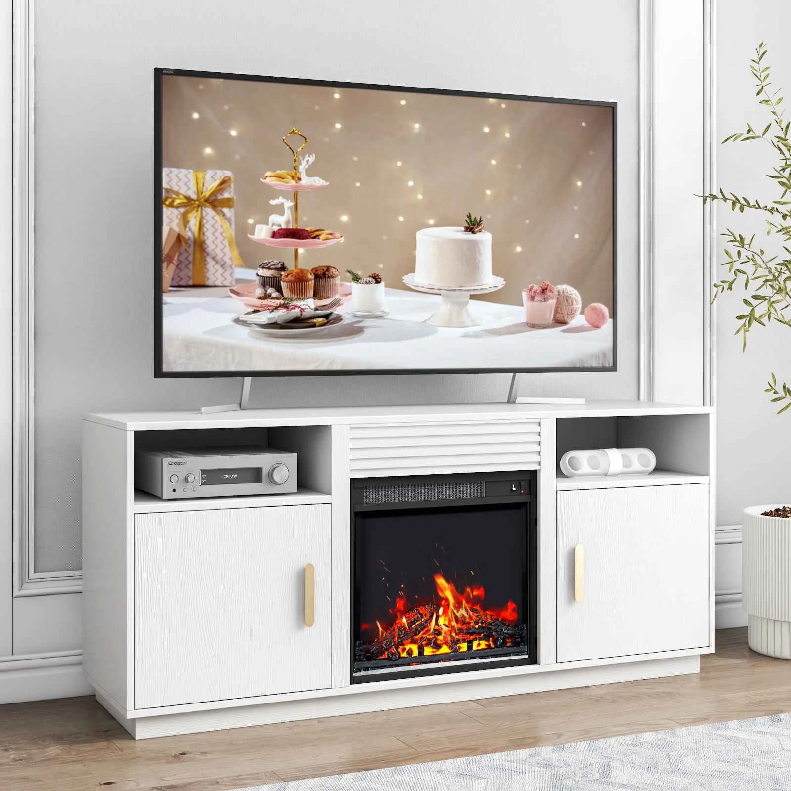 2-IN-1 Design Fireplace TV Stand for TVs up to 63'' Modern Entertainment Center Adjustable Shelf with Home Fireplace US STOCK
2-IN-1 Design Fireplace TV Stand for TVs up to 63'' Modern Entertainment Center Adjustable Shelf with Home Fireplace US STOCK