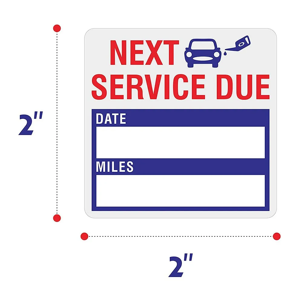300pcs/Roll Car Stickers Oil Change Maintenance Service Reminder Labels Clear Window Lite Sticker Pack Exterior Accessories
300pcs/Roll Car Stickers Oil Change Maintenance Service Reminder Labels Clear Window Lite Sticker Pack Exterior Accessories