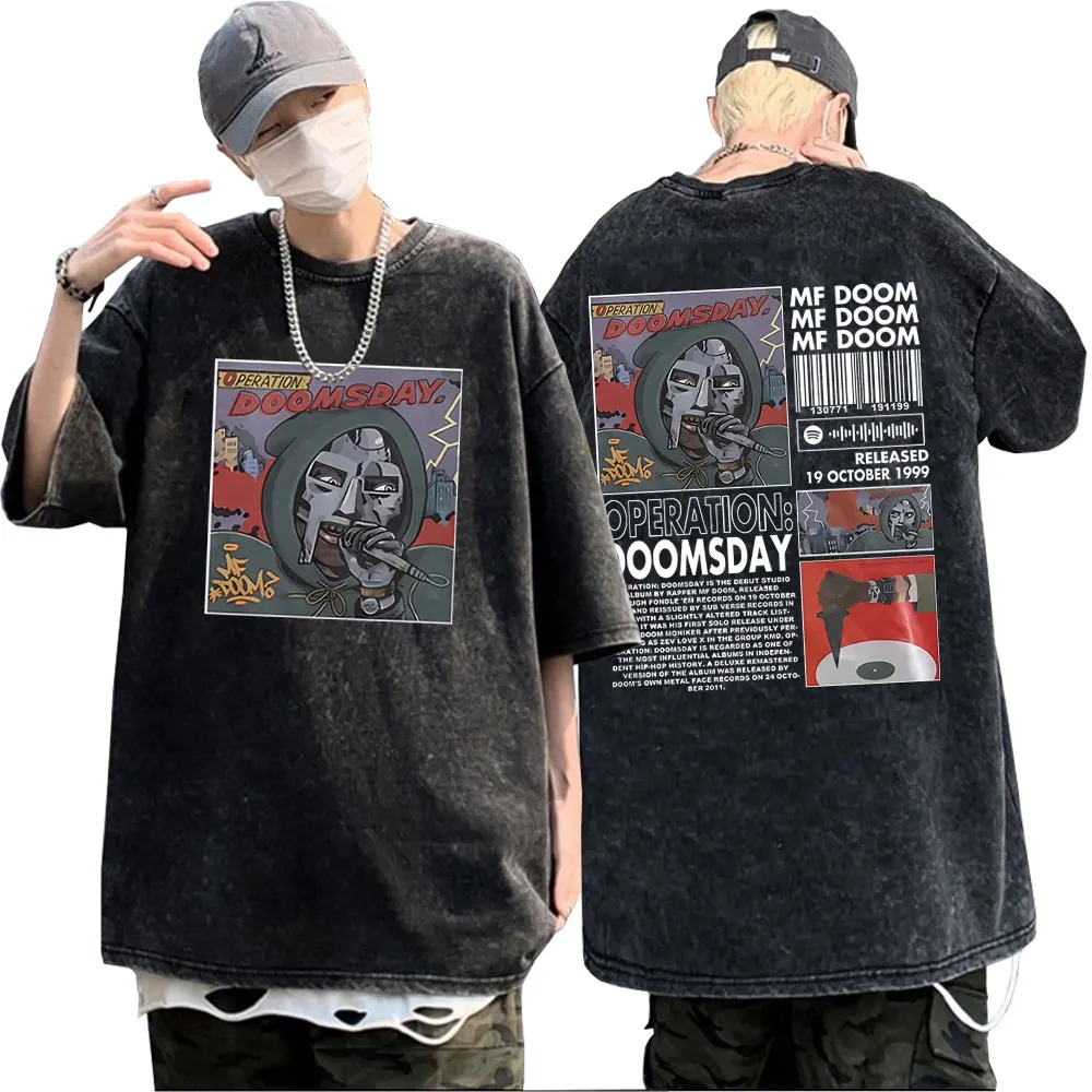 

Rapper Mf Doom Operation Doomsday Graphic Tshirt Men Oversized Streetwear Men's Casual T-shirts Man Hip Hop Wash Vintage T Shirt