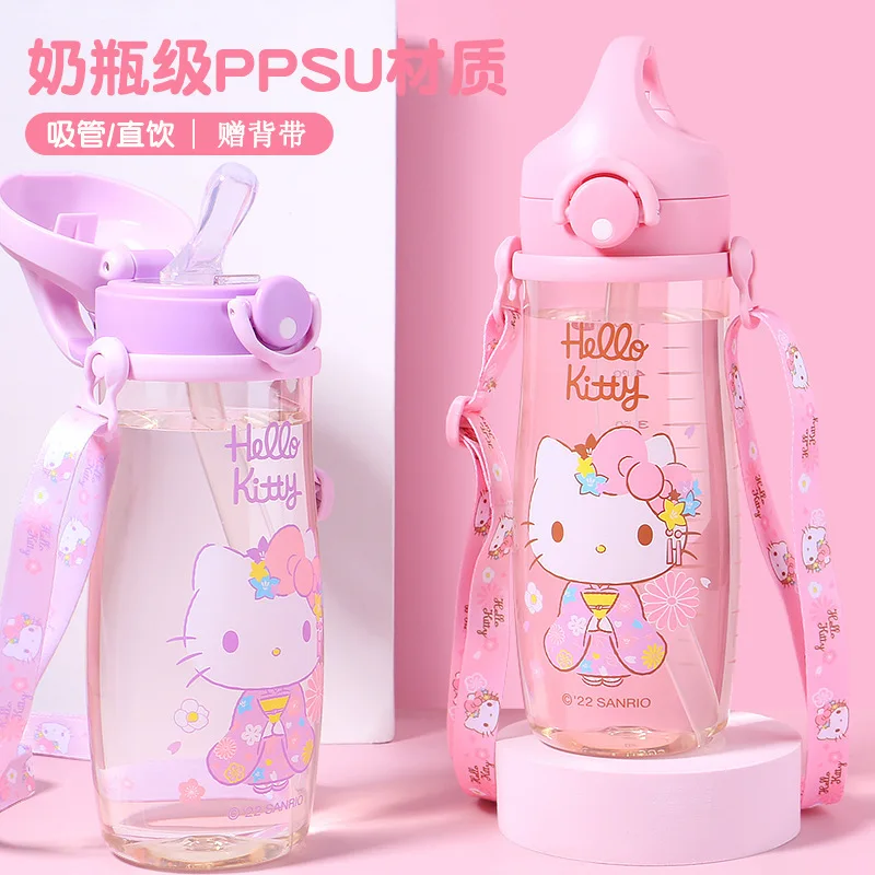 Kawaii Sanrioed Anime Cartoon series Hellokitty Children's Water Cup Straw Cup Baby Kindergarten Cute Strap Water Bottle Gift
Kawaii Sanrioed Anime Cartoon series Hellokitty Children's Water Cup Straw Cup Baby Kindergarten Cute Strap Water Bottle Gift