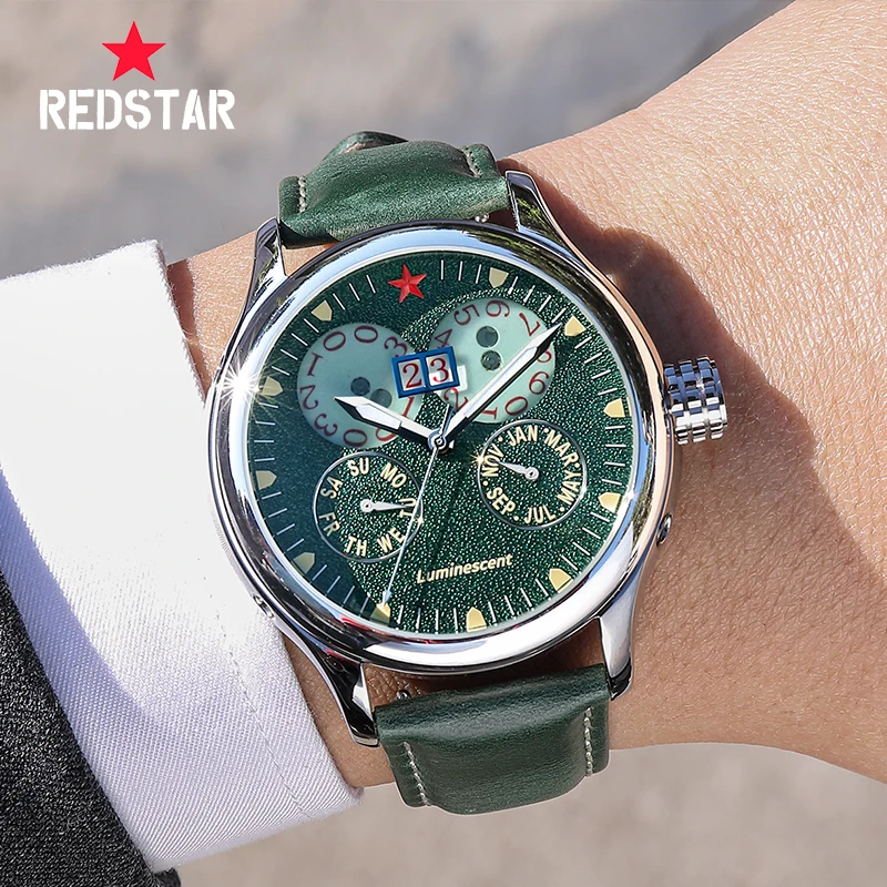 RED STAR Automatic Mechanical Chronograph Men‘s Watches Seagull 1963 Pilot Watch Super Luminous Waterproof Wristwatch Male Clock
RED STAR Automatic Mechanical Chronograph Men‘s Watches Seagull 1963 Pilot Watch Super Luminous Waterproof Wristwatch Male Clock