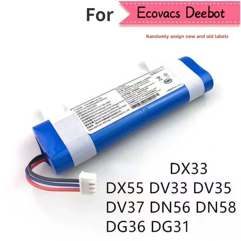 

Original 3500mAh For Ecovacs DJ35 DJ36 DJ65 DK33 DK35 DK36 DK39 DK41 DV33 DG31 DG36 DX55 DN55 DN56 DN58 DN520 Sweeper battery