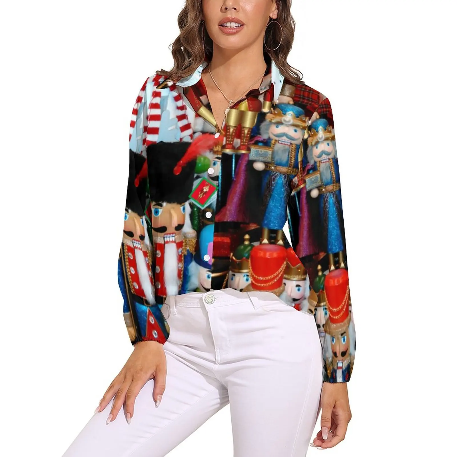 Nutcracker Print Blouse Long Sleeve Christmas Cute Blouses Female Casual Oversized Shirt Printed Tops Gift Idea
Nutcracker Print Blouse Long Sleeve Christmas Cute Blouses Female Casual Oversized Shirt Printed Tops Gift Idea