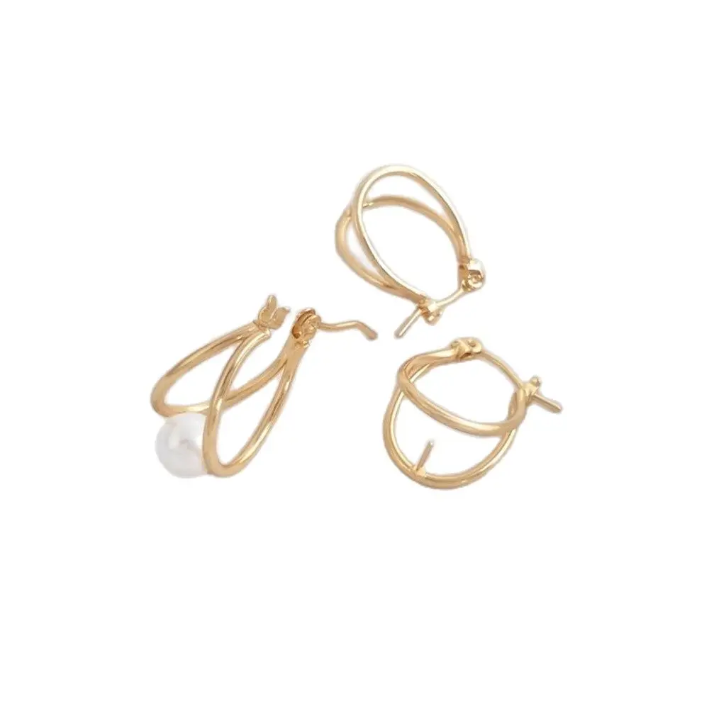 14K Gold Filled Plating Double Line U shaped earring with bead holder Diy earclasp plated real gold earring accessories material
14K Gold Filled Plating Double Line U shaped earring with bead holder Diy earclasp plated real gold earring accessories material