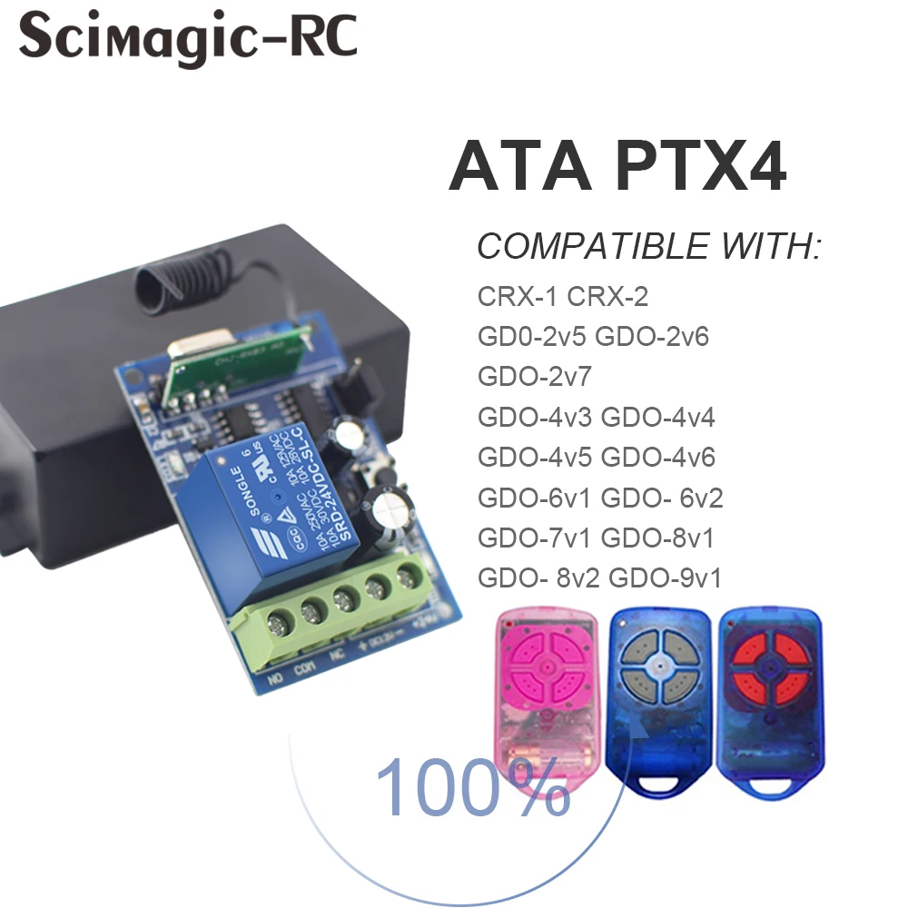 ATA PTX-4 Garage Door Controller 1CH 12V 24V 433,92 МГц открытая дверная приемник
ATA PTX-4 Garage Door Controller 1CH 12V 24V 433,92 МГц открытая дверная приемник