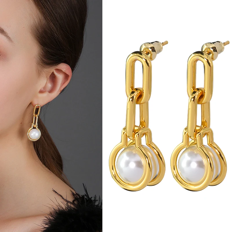 Drop Earring For Women Gold-plated Copper Pearl Ear Charm Customized Luxury Fashion Jewelry Woman Earring Wedding Holiday
Drop Earring For Women Gold-plated Copper Pearl Ear Charm Customized Luxury Fashion Jewelry Woman Earring Wedding Holiday