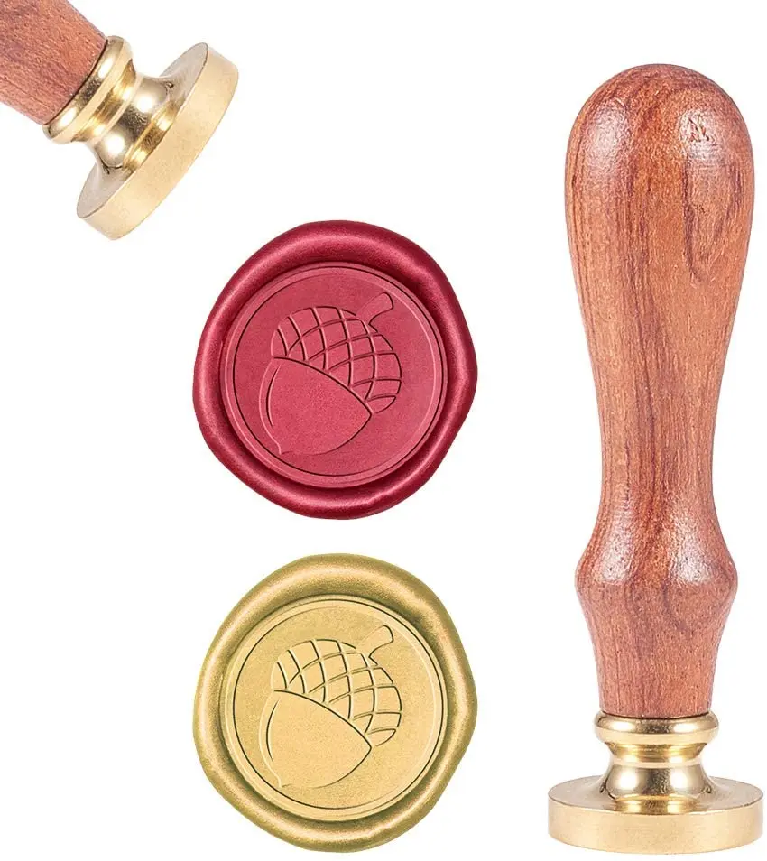 1PC DIY Scrapbook Brass Wax Seal Stamp and Wood Handle Sets Acorns Golden 8.9x2.5cm Stamps: 25x14.5mm 
1PC DIY Scrapbook Brass Wax Seal Stamp and Wood Handle Sets Acorns Golden 8.9x2.5cm Stamps: 25x14.5mm