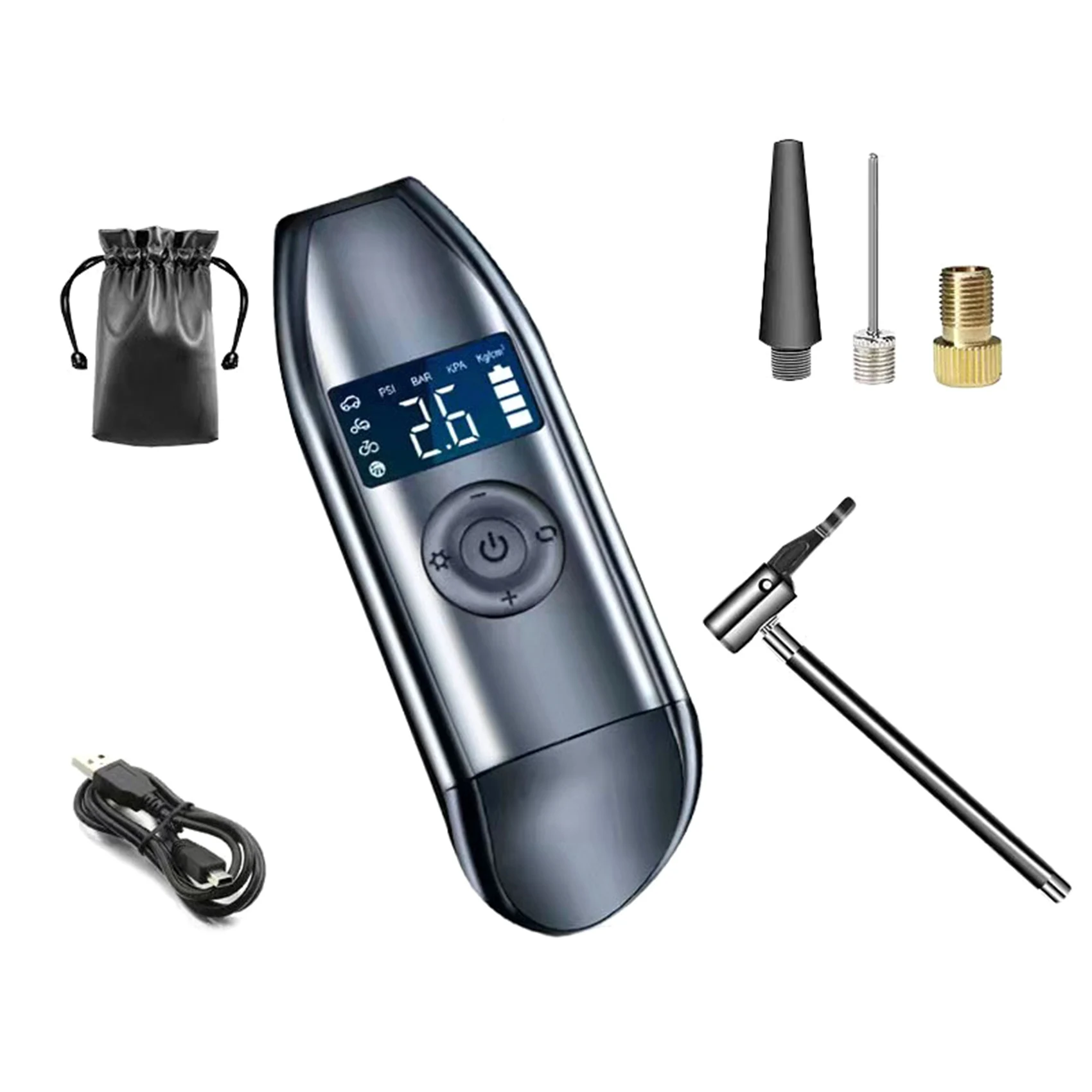 150PSI Rechargeable Air Pump Tire Inflator Cordless Compressor Digital Car Tyre Pump for Bicycles Tires Balls
150PSI Rechargeable Air Pump Tire Inflator Cordless Compressor Digital Car Tyre Pump for Bicycles Tires Balls