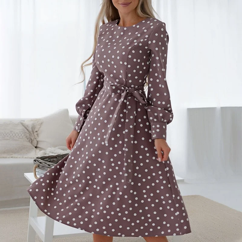 2022Spring and Summer Women's Clothing Polka Dot Shirt Sleeve Slim Fit Slimming Lace-up Dress 
2022Spring and Summer Women's Clothing Polka Dot Shirt Sleeve Slim Fit Slimming Lace-up Dress