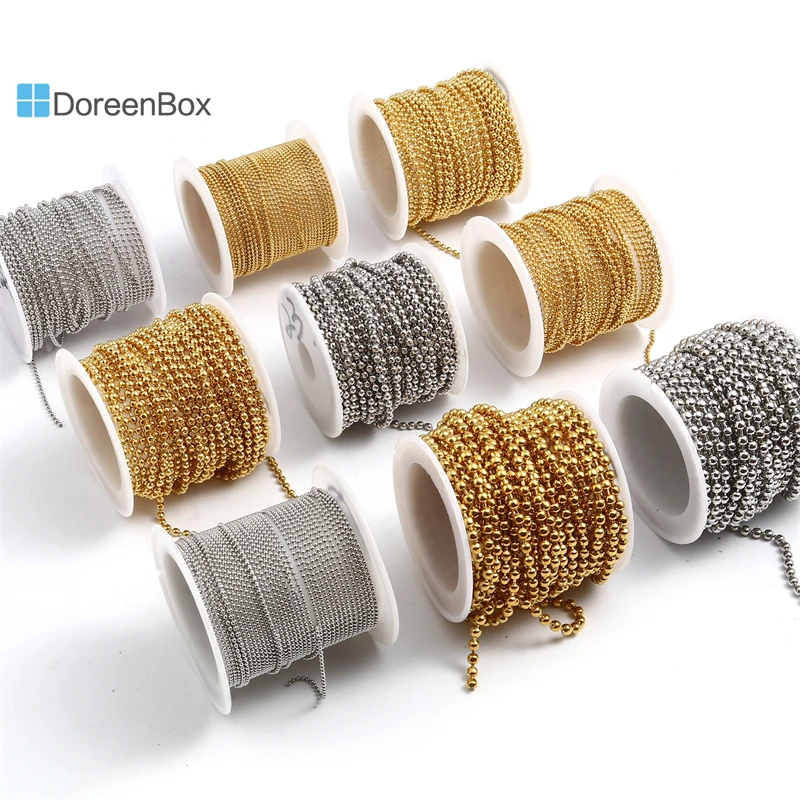5 Meters Gold Color Stainless Steel Ball Chain Multicolor Crafts Bracelet Anklet Components for DIY Jewelry Making Findings
5 Meters Gold Color Stainless Steel Ball Chain Multicolor Crafts Bracelet Anklet Components for DIY Jewelry Making Findings