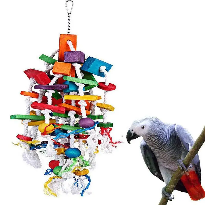 

Parrot Chewing Toy Natural Wood Ladder Hanging Shredding Supplies Bird Perch For Parakeets Conures Cockatiels Budgies Love Birds