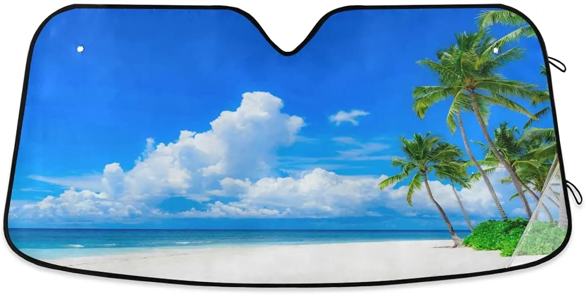 Summer Palm Leaves Beach Car Windshield Sun Shade Sea Blue Sky Sunshade Car Shield Shade Visor Cover Reflective UV Rays Protecto
Summer Palm Leaves Beach Car Windshield Sun Shade Sea Blue Sky Sunshade Car Shield Shade Visor Cover Reflective UV Rays Protecto