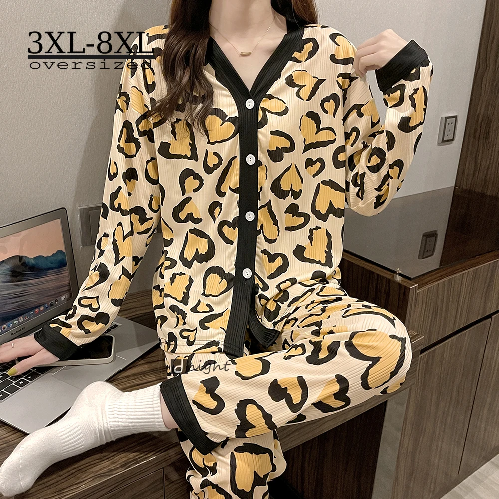 Women‘s Pajama Sets Summer Two Piece Sets Sleepwear Nightwear Plus 3XL 8XL Home Clothes Oversized Home Suit Lounge Wear Pyjamas
Women‘s Pajama Sets Summer Two Piece Sets Sleepwear Nightwear Plus 3XL 8XL Home Clothes Oversized Home Suit Lounge Wear Pyjamas